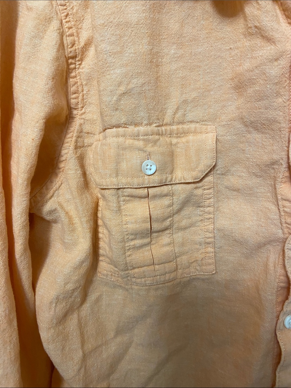 Marc Anthony Peach Linen blend Button-Up Shirt - Picture 2 of 5